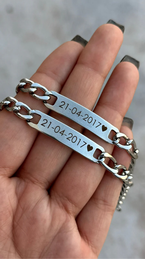 Dúo esclavas personalizadas en acero inoxidable