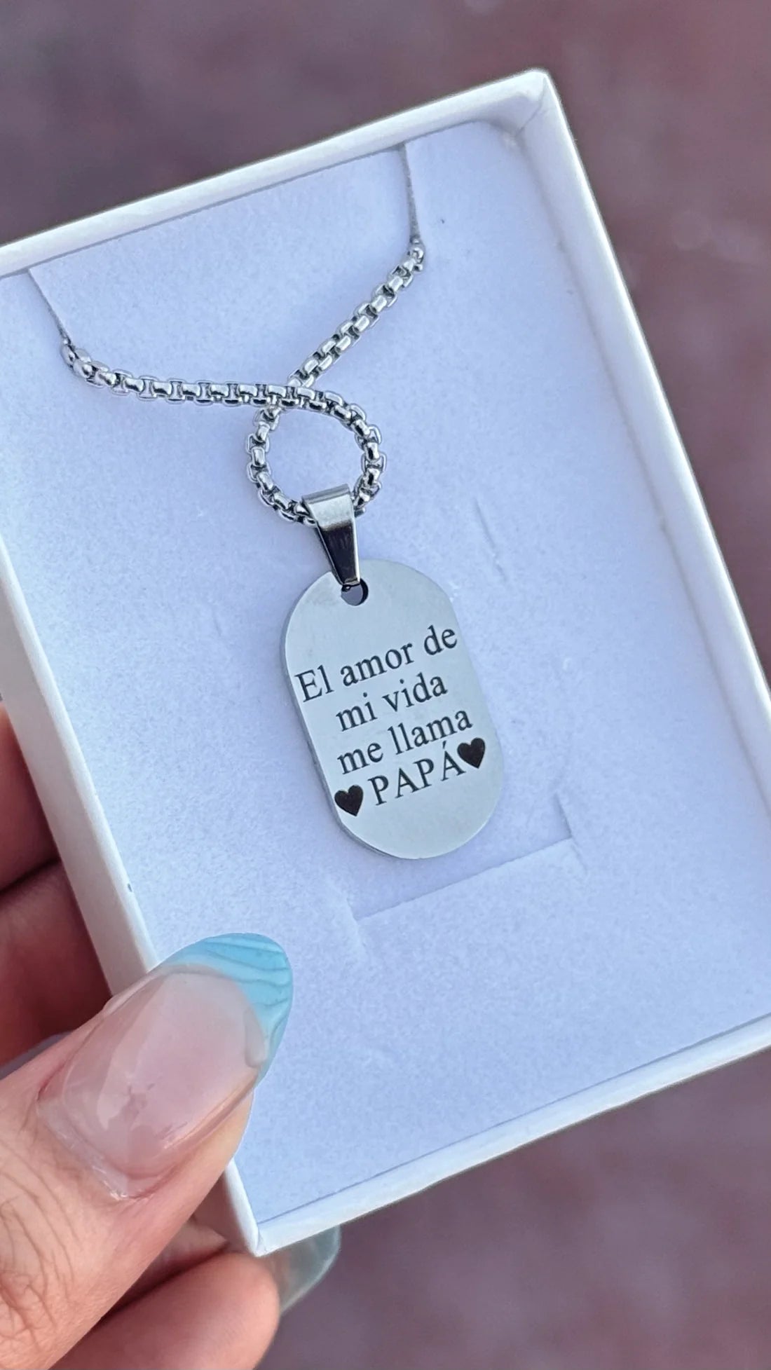 COLLAR PLACA PARA VARON EN ACERO