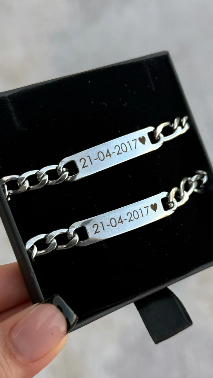 Dúo esclavas personalizadas en acero inoxidable